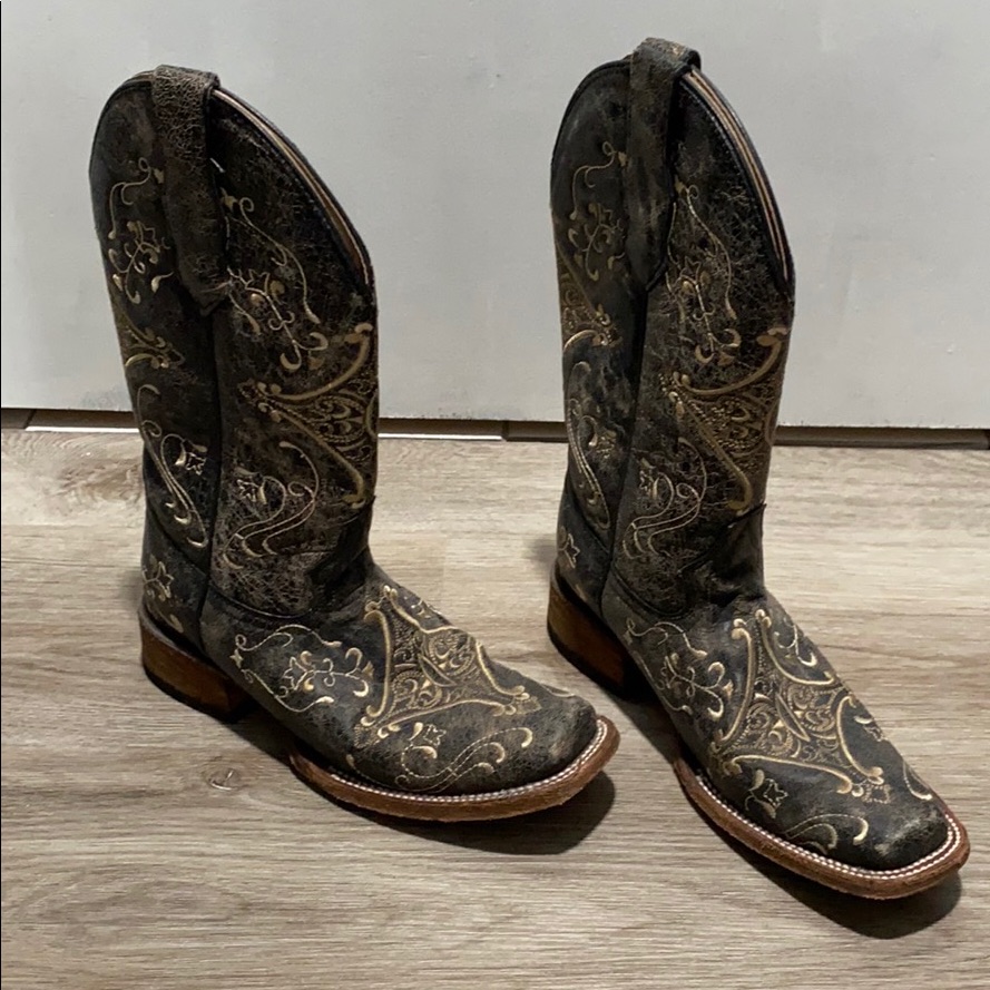 Circle G Brown Crackle Bone Cowgirl Boots
